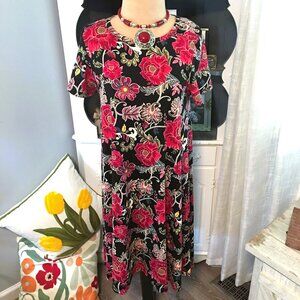 LuLaRoe Dress Carly Swing Dress Floral Pattern Size Small NWOT